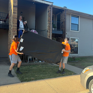 Unloading, Customers, Stairs, Movers, and Furniture from Moovin & Groovin uploaded 12:26 PM on Jul 1st, 2025