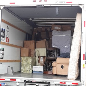 Moving Blankets, Furniture, Moving Boxes, Loading, and Moving Truck from Helping Hand Moving Services uploaded 10:57 AM on Apr 13th, 2019