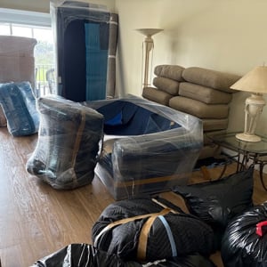 Plastic Wrap, Moving Blankets, Furniture, and Loading from Two Chicks Moving uploaded 1:13 PM on May 20th, 2025