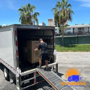 Unloading, Moving Boxes, Furniture, Movers, and Moving Truck from Sunshine Moving Company uploaded 2:56 PM on Sep 5th, 2025